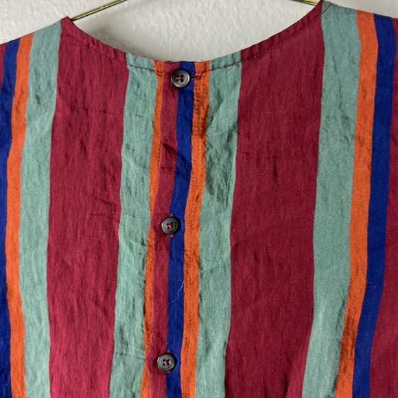 Madewell Button-Back Tie Tee in Rosalinda Stripe - Picture 4 of 11